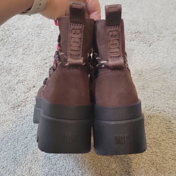 UGG BRISBANE LACE-UP WATERPROOF SUEDE PLATFORM BOOTS SIZE 8.5 - Picture 4 of 6